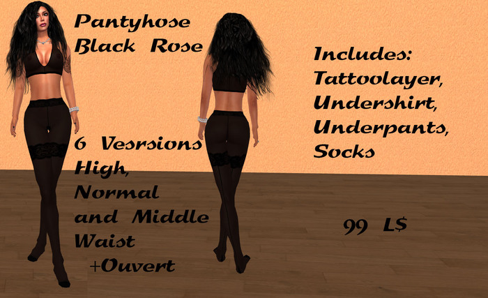 Pantyhose Black Rose