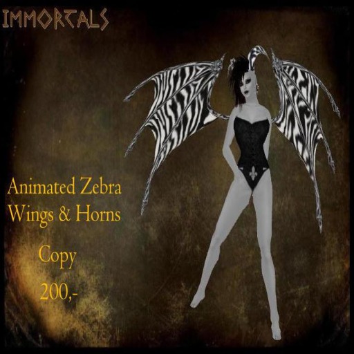 IMMORTALS ANIMATED ZEBRA WINGS & HORNS