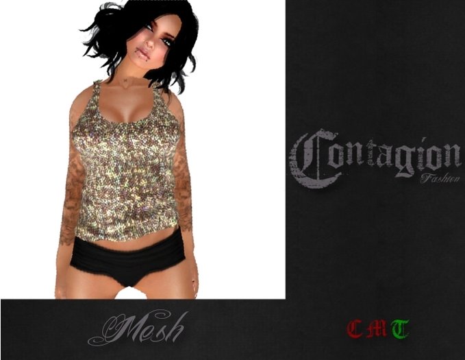 !*C*! Gold Sparkle Long Tank
