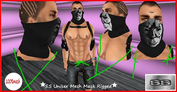 S.S Unisex Mesh Mask Rigged