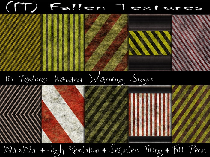 (FT) Fallen Textures FULL PERM Textures Hazard Warning Signs 10 Textures