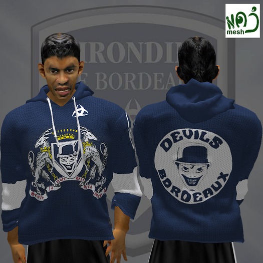 DEVILS BORDEAUX hoodie  (MESH) boxed