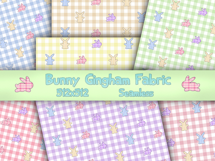 FULL PERM Bunny Gingham Fabric Textures