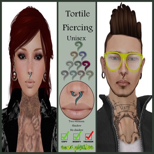 Second Life Marketplace - [SP] Tortile Piercing Pink