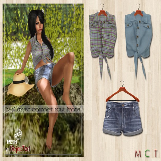 *v-R* Mesh Complet Rout Jeans + 2 T-Shirt