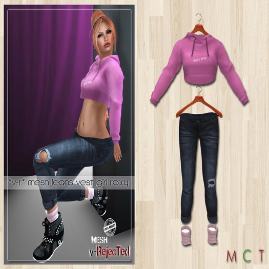 *v-R* Mesh jeans vest girl roxy