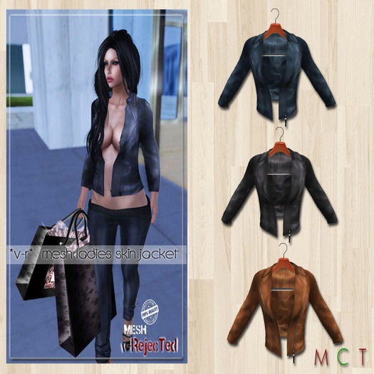 *v-R* Mesh Ladies Skin Jacket  3 Color Black,Brown,Teal