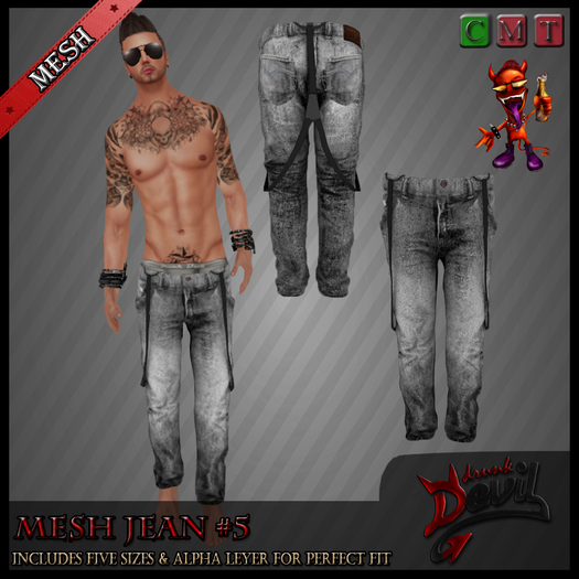 ..::Drunk Devil ::.. ~ Grey ~ MESH Jean#5