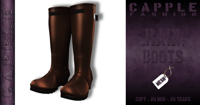 CAPPLE :: Rain Boots - Brown - Mesh