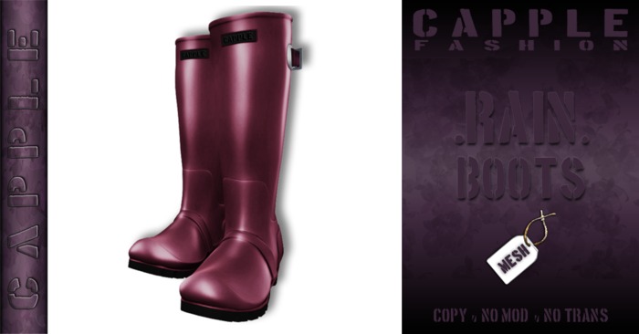 CAPPLE :: Rain Boots - Pink - Mesh