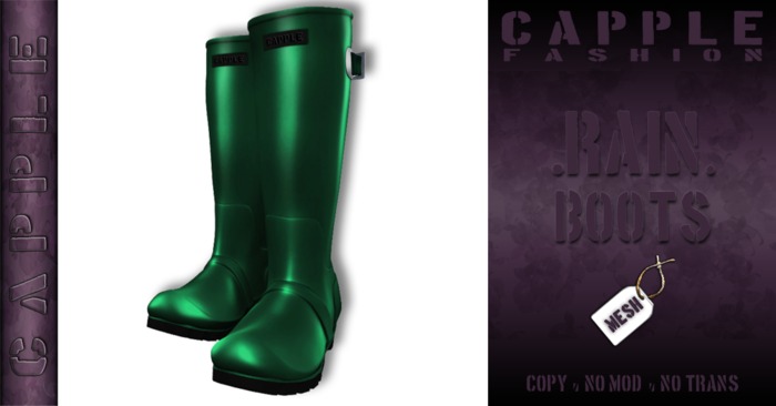 CAPPLE :: Rain Boots - Green - Mesh
