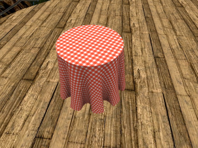 Table with Red Check Cloth