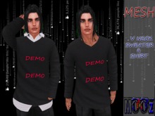 .:MooZ:. DEMO-Clark V Neck Sweater &Shirt Black