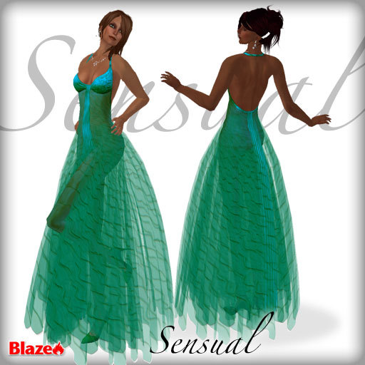 Blaze* Sensual Gown - Teal (copy/mod)