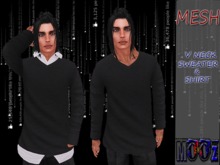 .:MooZ:. Clark Mesh V Neck Sweater & Shirt Black