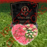 GR18 In Loving Memory Darling Sister Headstone Wreath (Rezz Me)