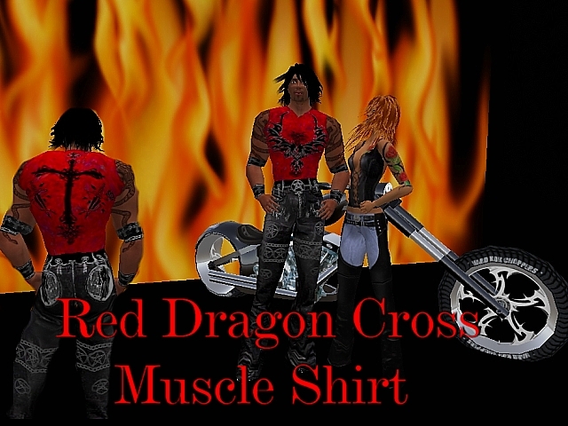 Dragon Cross Muscle Shirt Red