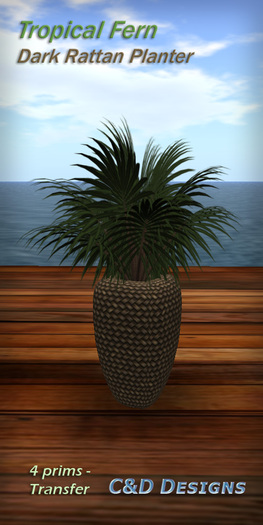 C&D Pkg - Flower Mini Tree - Dark Rattan Planter