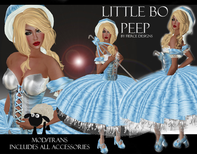 Second Life Marketplace - ::FREE FIERCE DESIGNS STORECARD:: EASTER PROMO:: LITTLE  BO PEEP COSTUME::