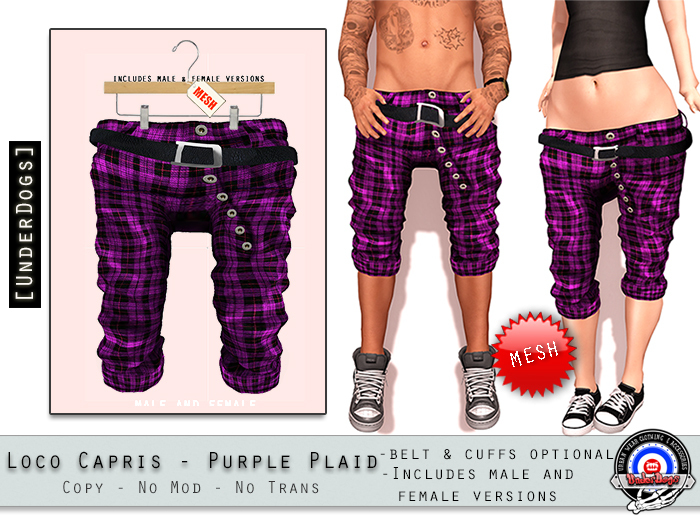 [UD] Loco Capri- Purple Plaid (Bag)