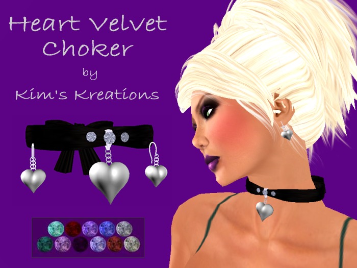 ~KsKs~ Heart Velvet Choker by Kim's Kreations