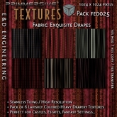 [FED025] 6 1024px Exquisitely Patterned Rippled Fabric and Drapery Patterns for Curtains and Drapes by E&D ENGINEERING