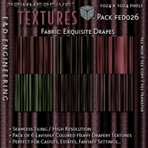 [FED026] 6 1024px Exquisitely Patterned Rippled Fabric and Drapery Patterns for Curtains and Drapes by E&D ENGINEERING