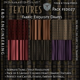 [FED027] 6 1024px Exquisitely Patterned Rippled Fabric and Drapery Patterns for Curtains and Drapes by E&D ENGINEERING