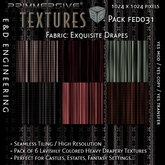 [FED031] 6 1024px Exquisitely Patterned Rippled Fabric and Drapery Patterns for Curtains and Drapes by E&D ENGINEERING