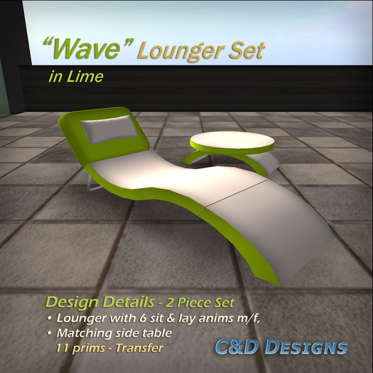 C&D Designs - "Wave" - Lounger Set - in Lime 