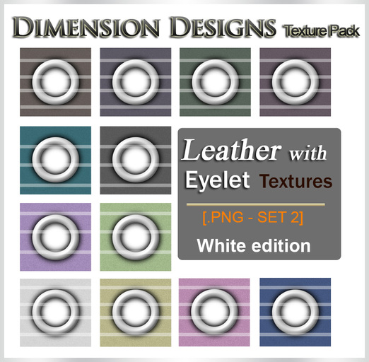 Dimension Designs Seamless Leather With Eyelet Set 2 (White Edition)