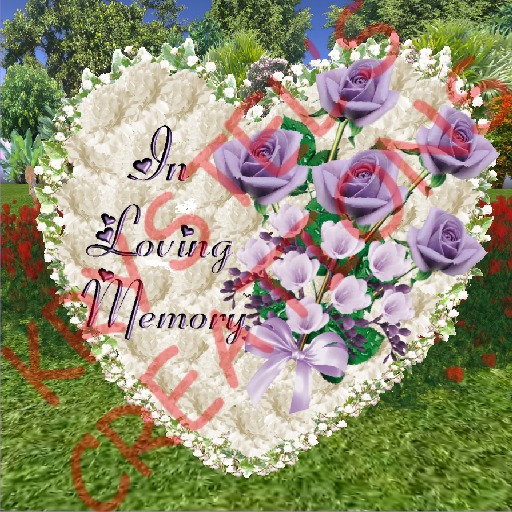 W31 In Loving Memory Lilac Roses Heart Wreath (Rezz Me)