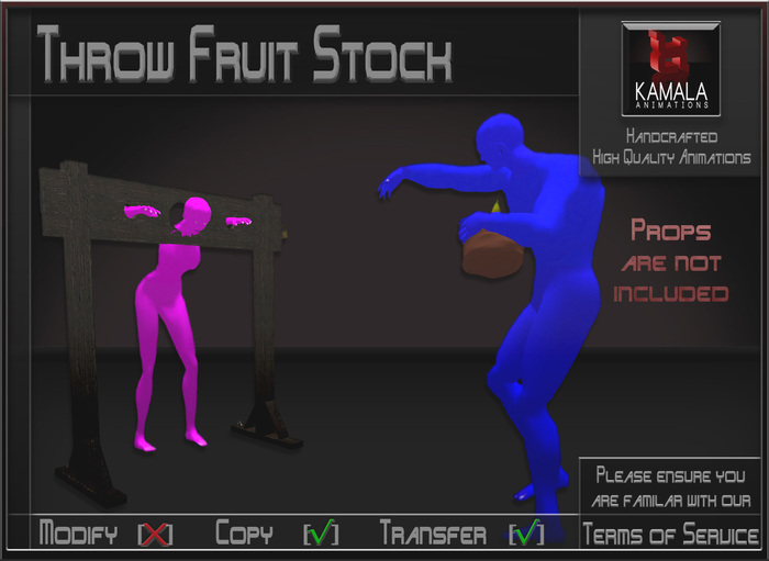 Second Life Marketplace - Activities *Throw Fruit Stock* Animations for ...