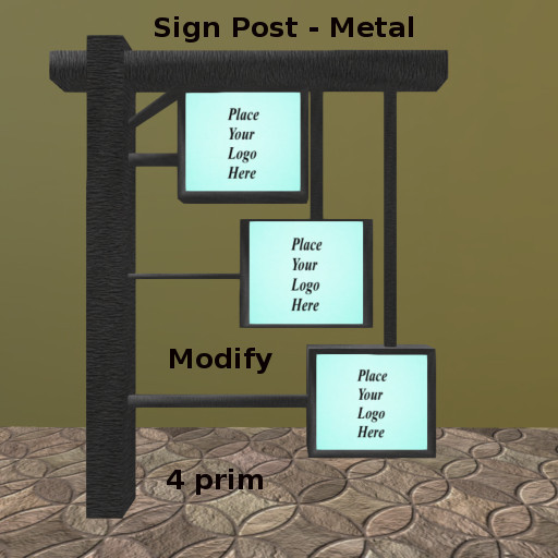 Sign Post 3 Boards - Rough Metal