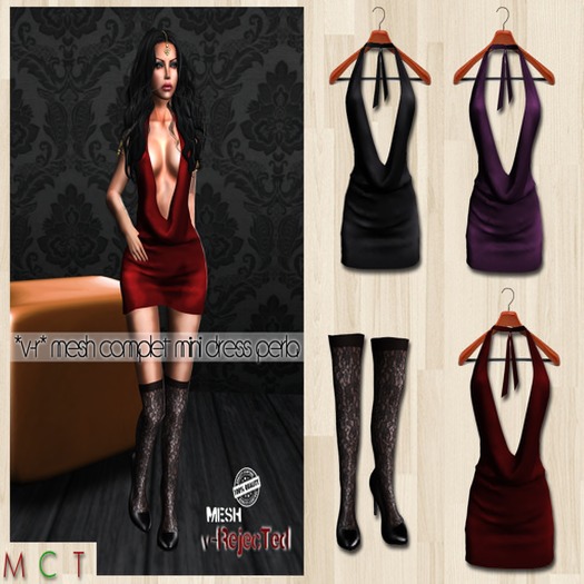*v-R* Mesh Complet Mini dress Perla