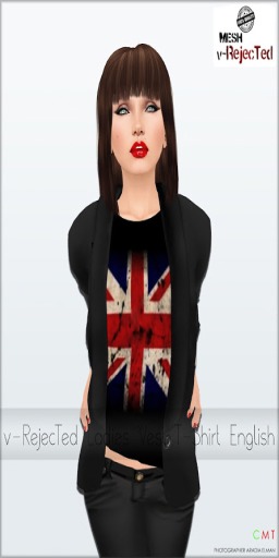 *v-R* Mesh Ladies Vest T-shirt English