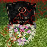 GR21 RIP Darling Sister Lilac Roses Heart Headstone (Rezz Me)