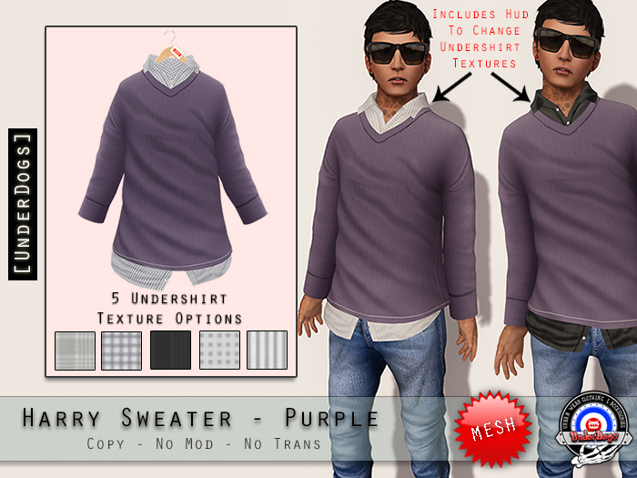 [UnderDogs] - Harry sweater - Purple - Mesh - Color Change Hud
