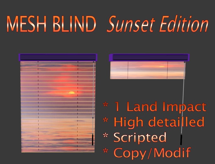 mesh blind sunset