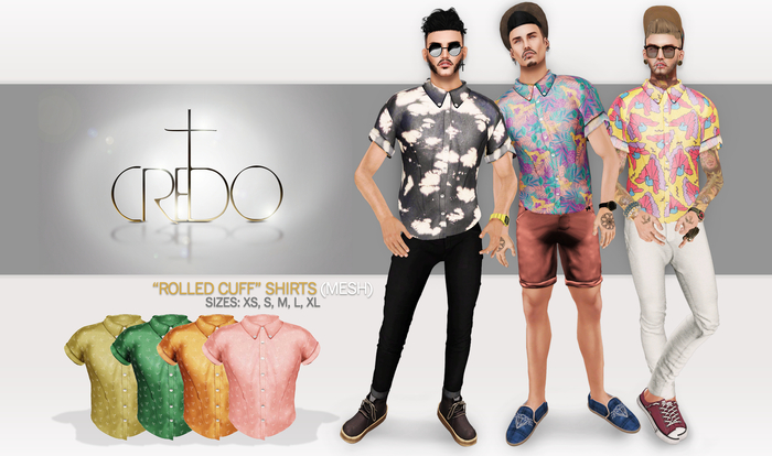 CREDO - 'Rolled Cuff' Shirt Swallow Pack Light