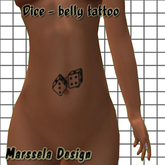 dice - belly tattoo