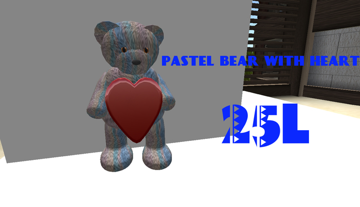 pastel bear with heart