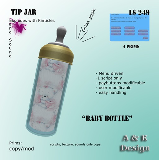 A&R Design "Baby Bottle" Tip Jar