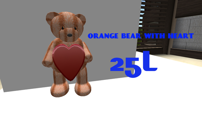orange stripe bear  bear with heart