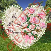 W32 In Loving Memory Pink Roses Heart Wreath (Rezz Me)