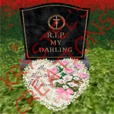 GR22 RIP My Darling Pink Roses Heart Wreath Headstone (Rezz Me)