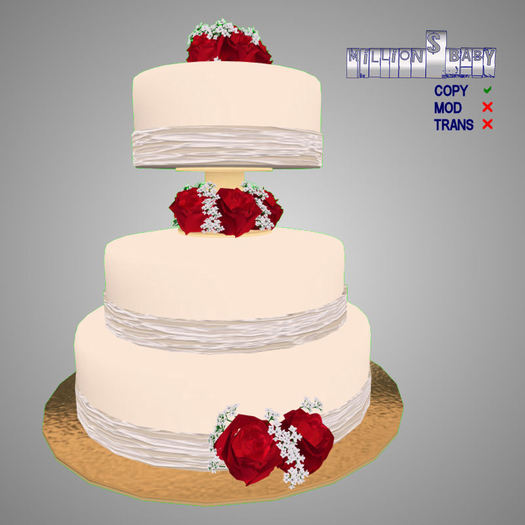 Second Life Marketplace Valentines Sale Red Red Rose Wedding Cake