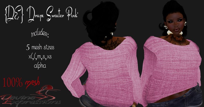 {DE} Drape Sweater*PINK*