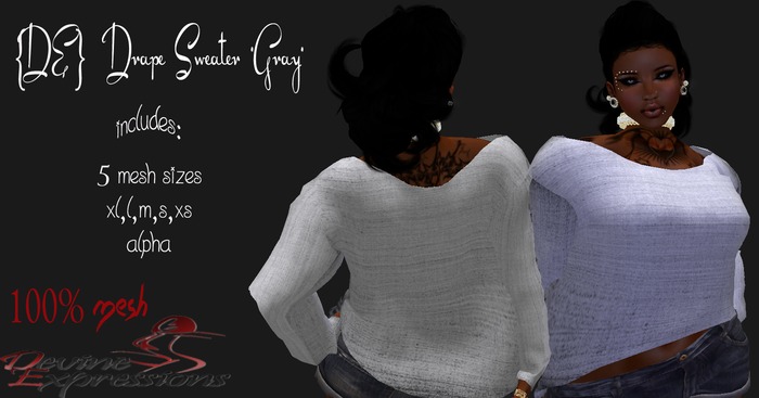 {DE} Drape Sweater*GRAY*