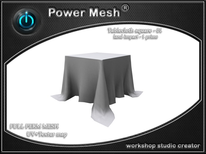 - { POWER MESH } - Full Perm Tablecloth square - 01